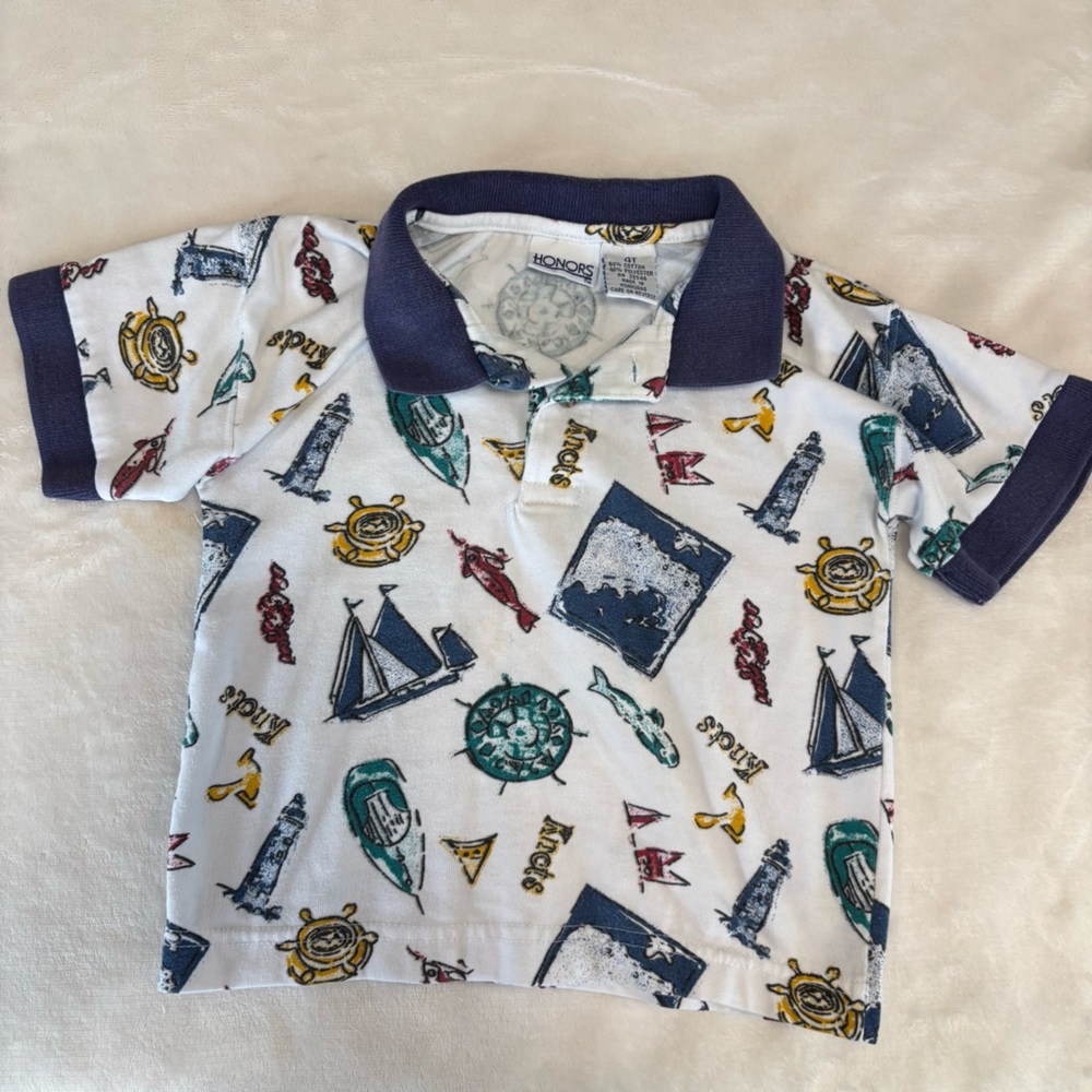 VTG 90s honors polo toddler boy nautical 4T boys